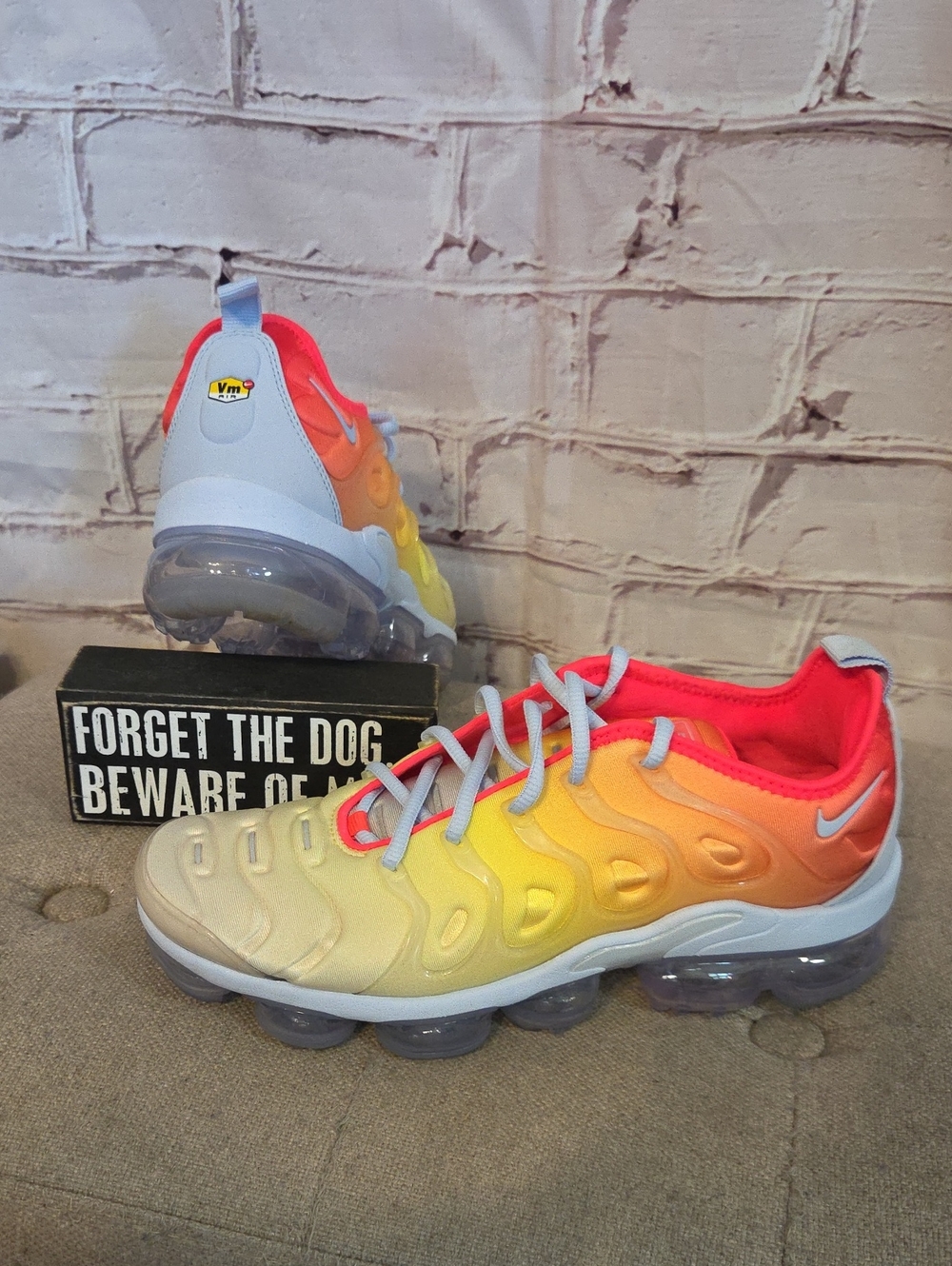 Nike Gradient Yellow-Orange-Pink VaporMax Style Sneakers